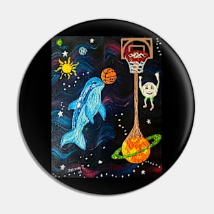 Basketball in space Pin
