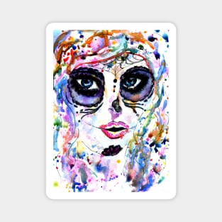 Sugarskull girl painting Magnet