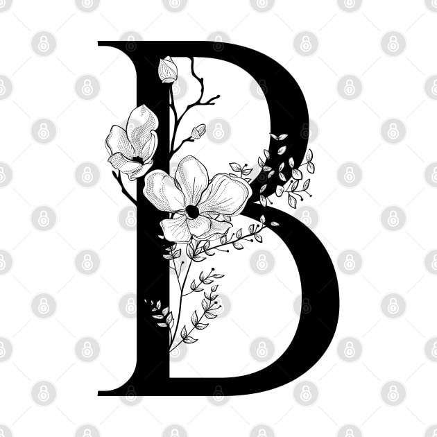 Letter B Monogram - Floral Initial by ZenNature