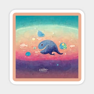 cute blue whale Magnet