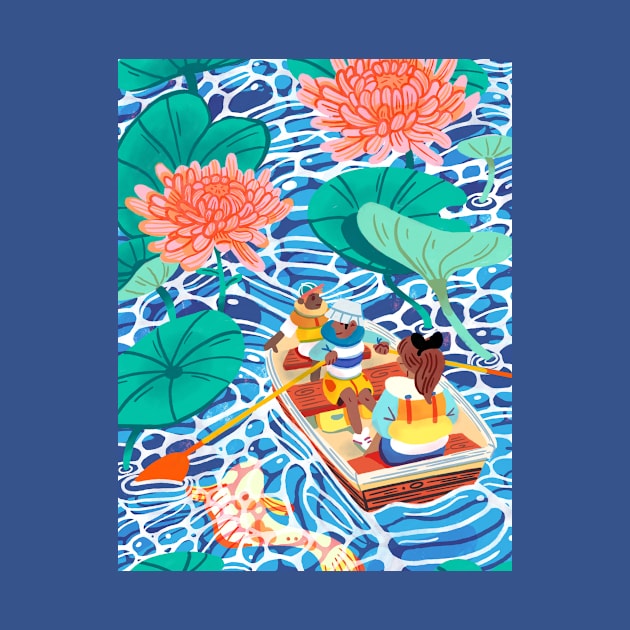 Boating through the water lilies by frankielong@hotmail.co.uk