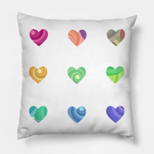 Mini Rainbow Swirl Hearts Sticker Pack Pillow