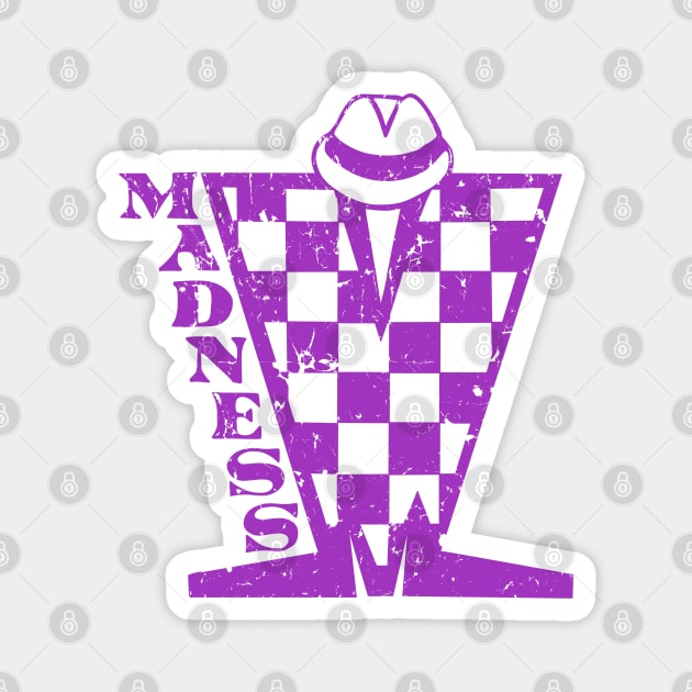 Madness Checkerboard HD - Distressed Purple Magnet by Skate Merch