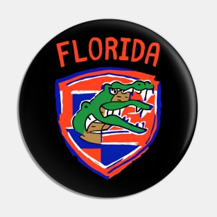 Funny Alligator Florida Football Games American Football Player Brotherhood Pin