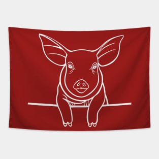 Pig Design - cute farm animal drawing Tapestry