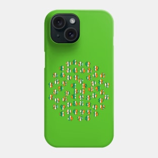 St Patricks Day Shamrock Green White Orange Stripes Phone Case