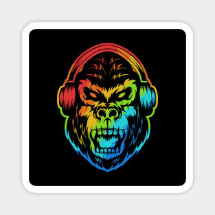 angry-gorilla-headphone-colorful-illustration Magnet