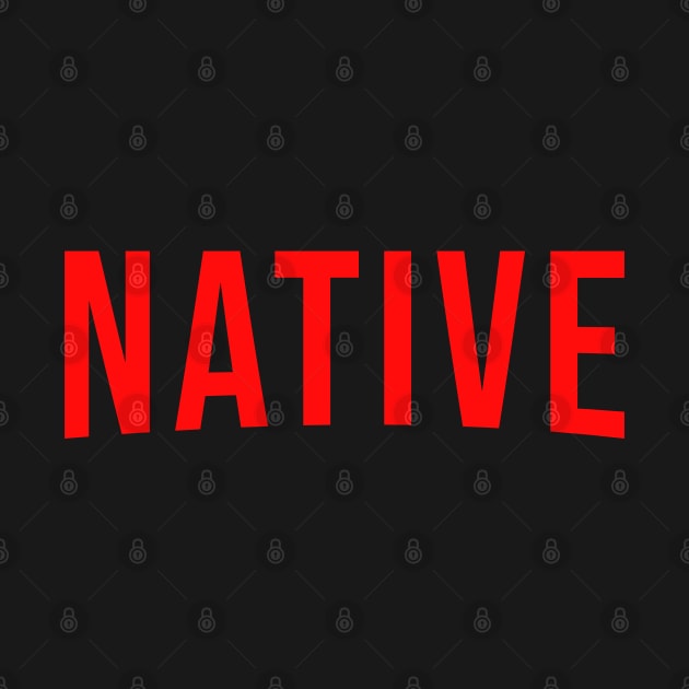 Native American Red Text Design by Eyanosa