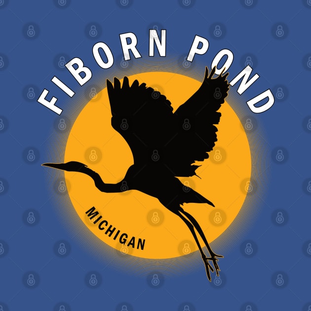Fiborn Pond in Michigan Heron Sunrise by BirdsEyeWorks