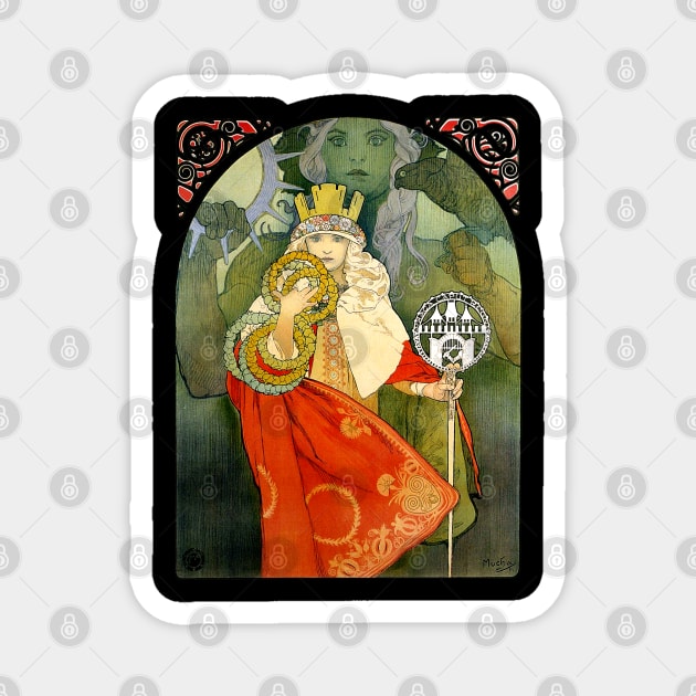 Alphonse Mucha Art Nouveau Fantasy Sokol Festival Vintage Magnet by AltrusianGrace