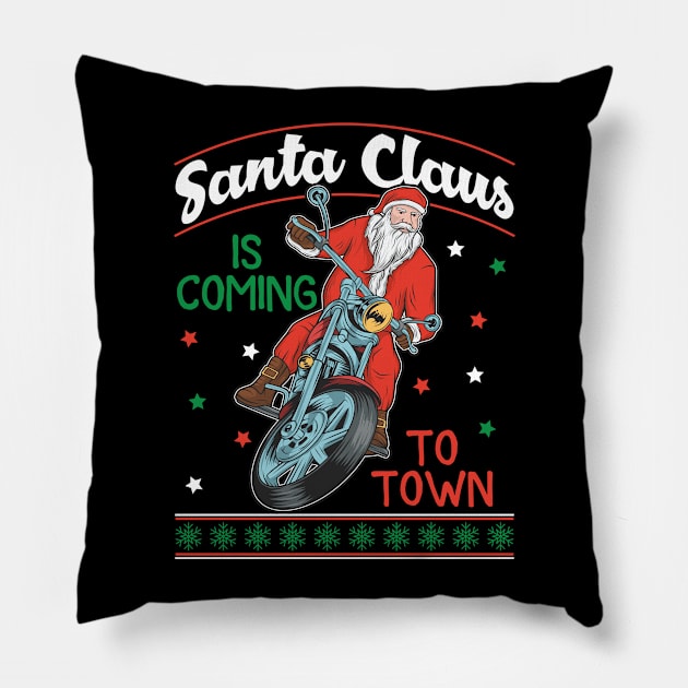 Santa Claus Is Coming To Town Pillow by Verboten