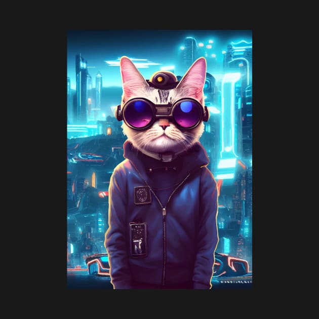 Cool Japanese Techno Cat In Japan Neon City by star trek fanart and more