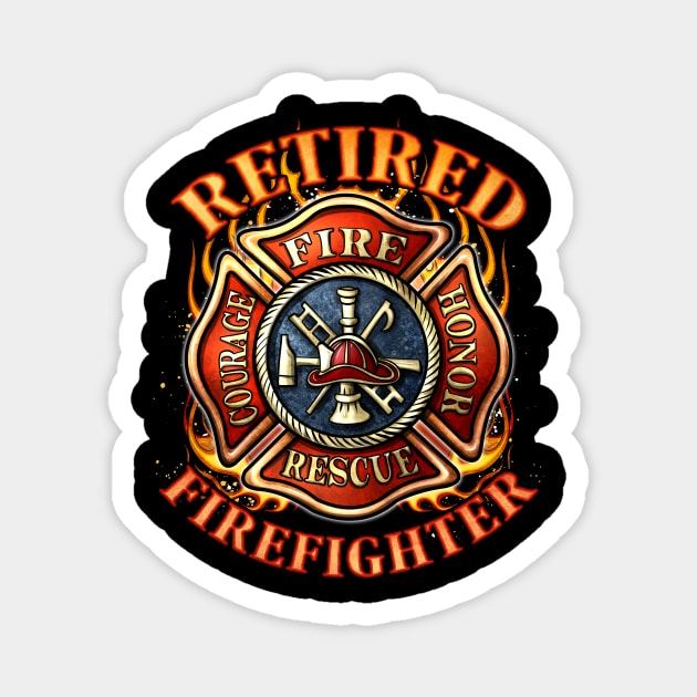 Retired Firefighter Gift Fireman Retirement Party Gift Magnet by GigibeanCreations