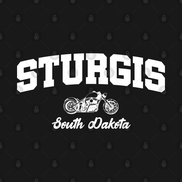 Sturgis South Dakota Motorcycle wht by Poppa's Designs