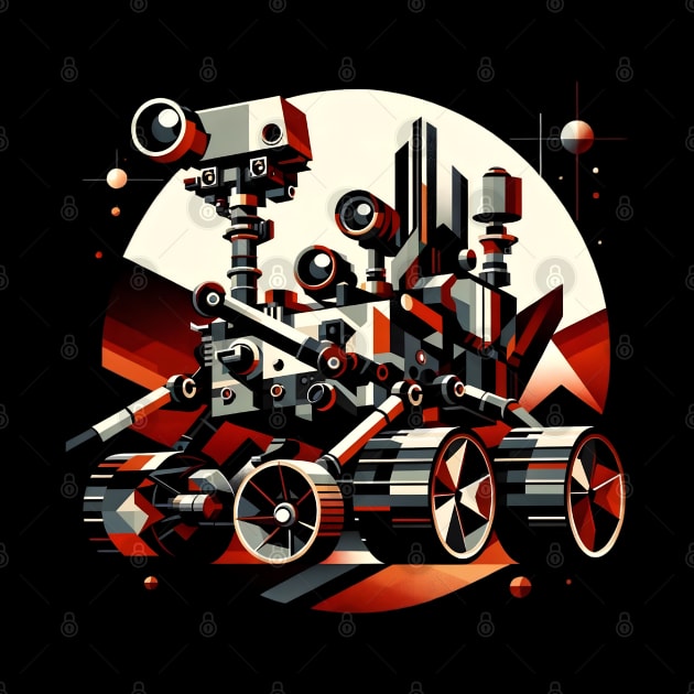 Geometric Mars Rover Adventure | Abstract Planetary Exploration Tee by Graphic Wonders Emporium