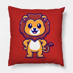 Cute Lion Standing Cartoon Pillow