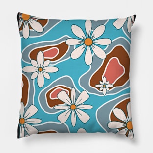 70’s sea of flowers Pillow