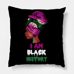 I am Black History, African Afro, Black Pride, African Woman Pillow