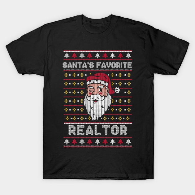 Funny Santa's Favorite Realtor Christmas Santa Hat Light T-Shirt Funny Santa's Favorite Realtor Christmas Santa Hat Light T-Shirt