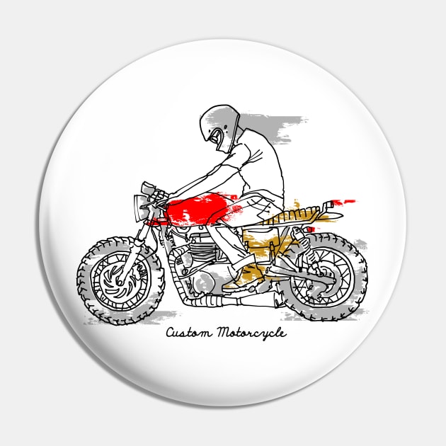 Custom Motorcycle (Bright Color) Pin by quilimo