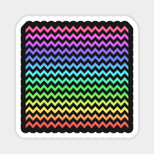 Rainbow Chevron pattern black Magnet