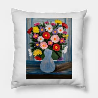 Flowers in the window Pillow