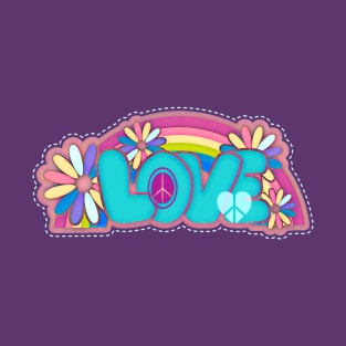 Hippie Love Typography T-Shirt