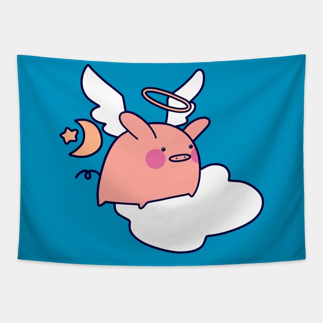 Angel Pig Tapestry by saradaboru