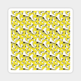 Figure Skates on Yellow Background Design Magnet