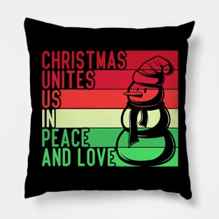 christmas unites us in peace and love christmas quotes Pillow