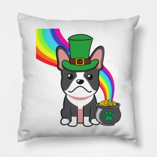 Funny french bulldog celebrates st patricks day Pillow