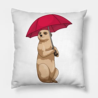 Meerkat Rain Umbrella Pillow