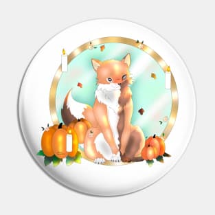 Fox and mirror Pin