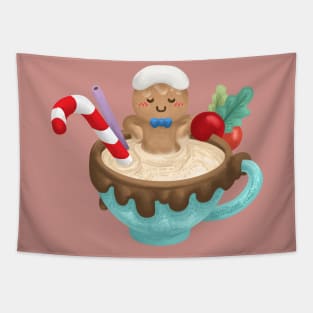 Gingerbread Cookie Bath Time Tapestry