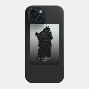 Sardinia Italy Island Map dark Phone Case