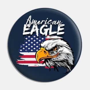 Eagle with American Flag Pin