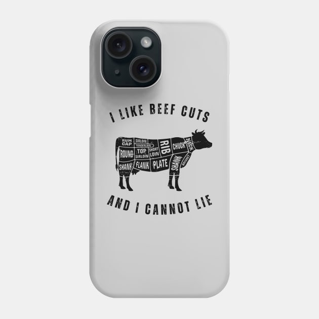 I Like Beef Cuts - Funny Cow Graphic Phone Case by Autonomy Prints