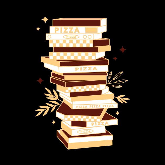 Stacked Pizza Boxes by InkyArt