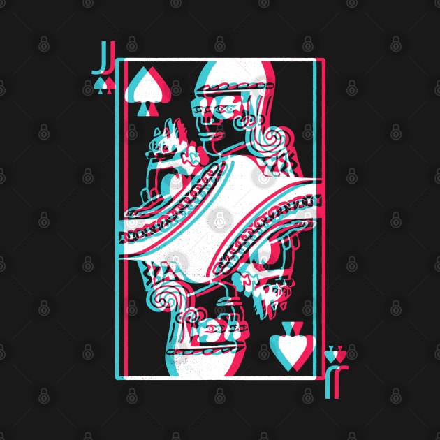 Jack of Spades Chihuahua Dog Playing Card Glitch Effect by okpinsArtDesign