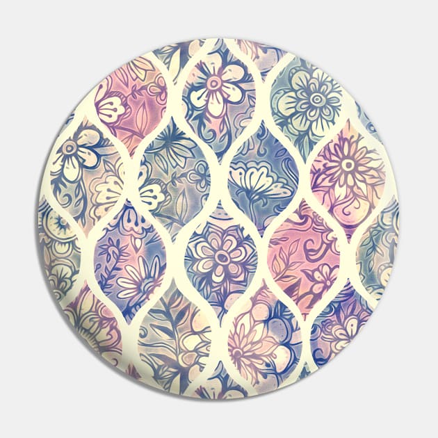 Patterned & Painted Floral Ogee in Vintage Tones Pin by micklyn