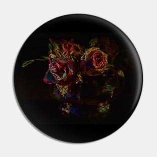 Black Panther Art - Flower Bouquet with Glowing Edges 8 Pin