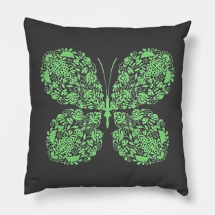 Paisley Pastel Green Butterfly Pillow