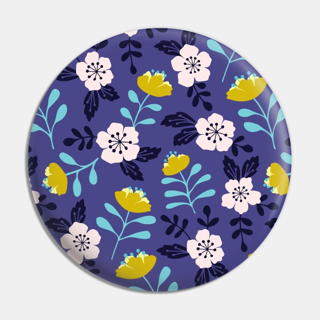 Bold sakura flowers in dreamy blues Pin by Jennifer Ladd