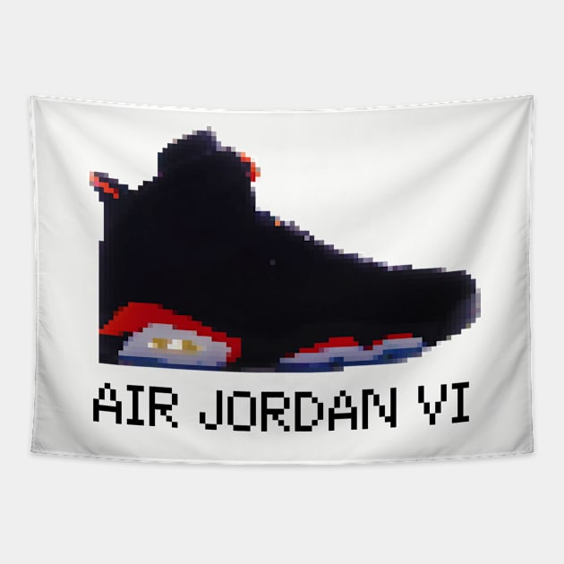 AIR JORDAN VI RETRO PIXELATED ART SHOE COLLECTION Tapestry by Buff Geeks Art