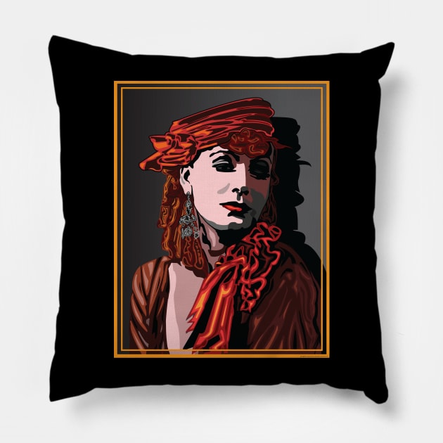 GRETA GARBO SWEDISH AMERICAN SCREEN ACTRESS Pillow by Larry Butterworth