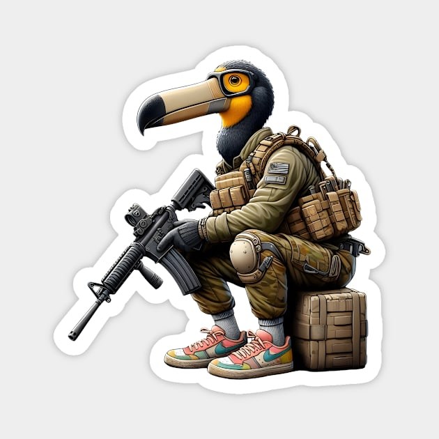 Tactical Dodo Bird Magnet by Rawlifegraphic