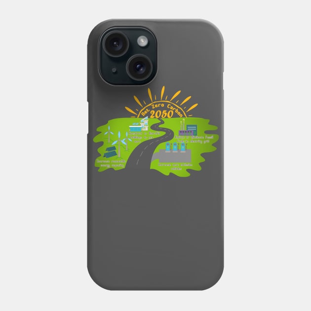 Net Zero Carbon 2050 Phone Case by Ashkerdoodles