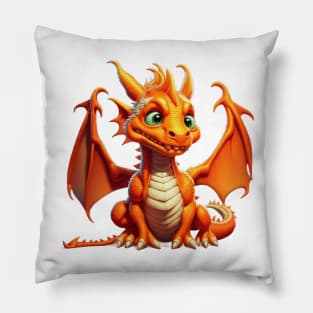 Adorable Orange Dragon Pillow