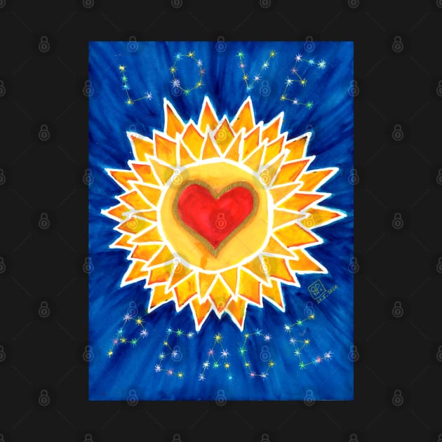 Heart in sun mandala by Pragonette