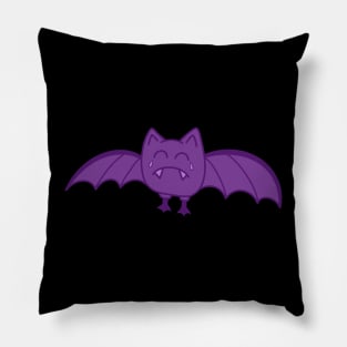 Purple Sad Bat Pillow